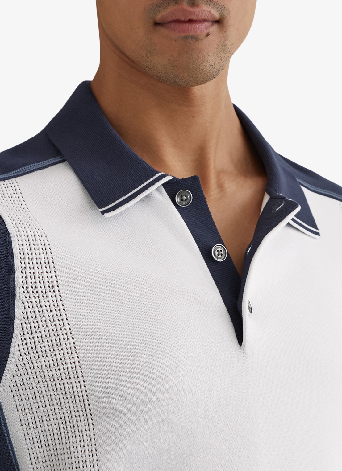 Reiss Claremont polo met structuur - detail 5 wit