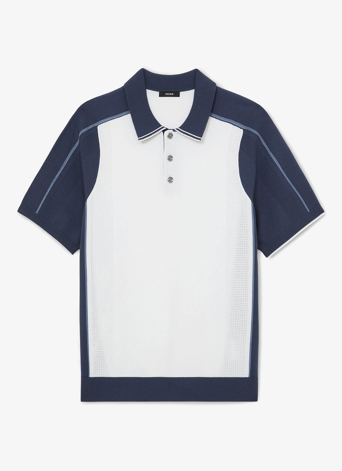 Reiss Claremont polo met structuur - voorkant 2 wit