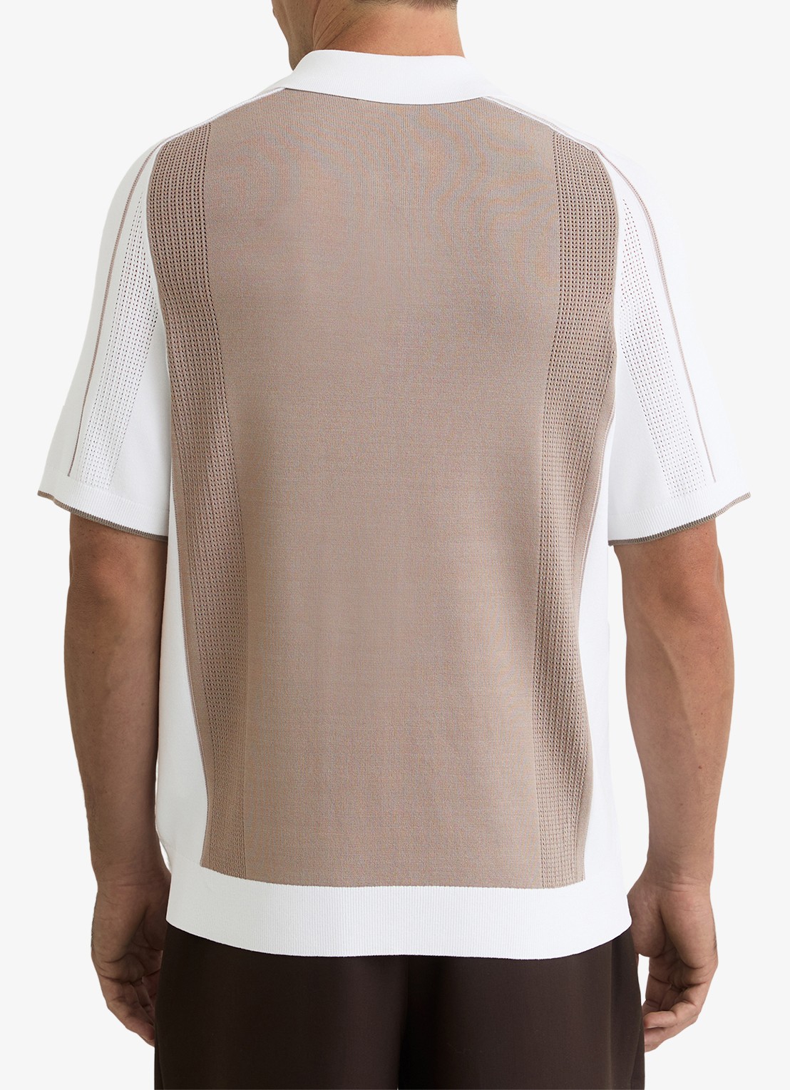 Reiss Claremont polo met structuur - achterkant 2 camel