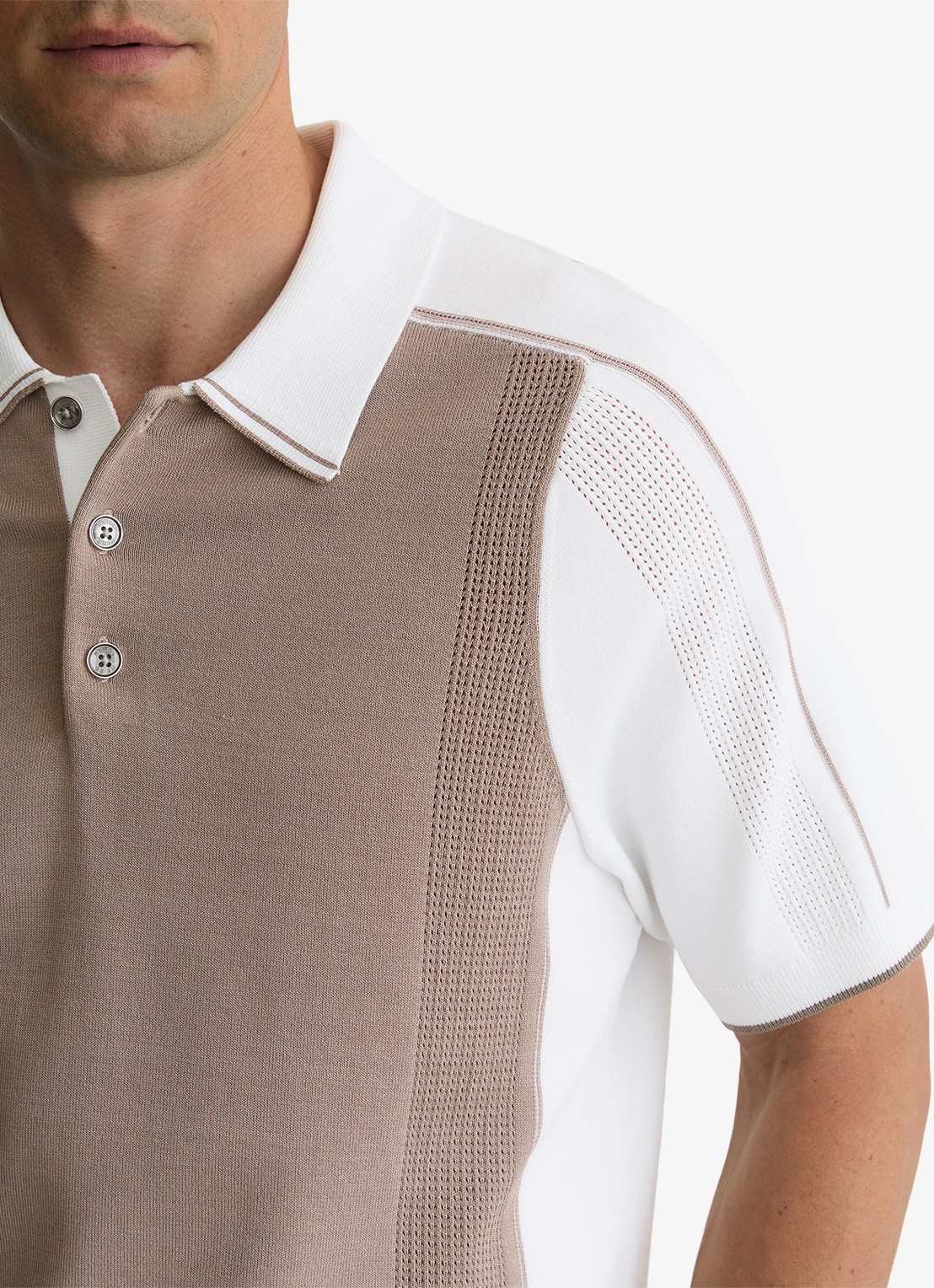 Reiss Claremont polo met structuur - detail 4 camel