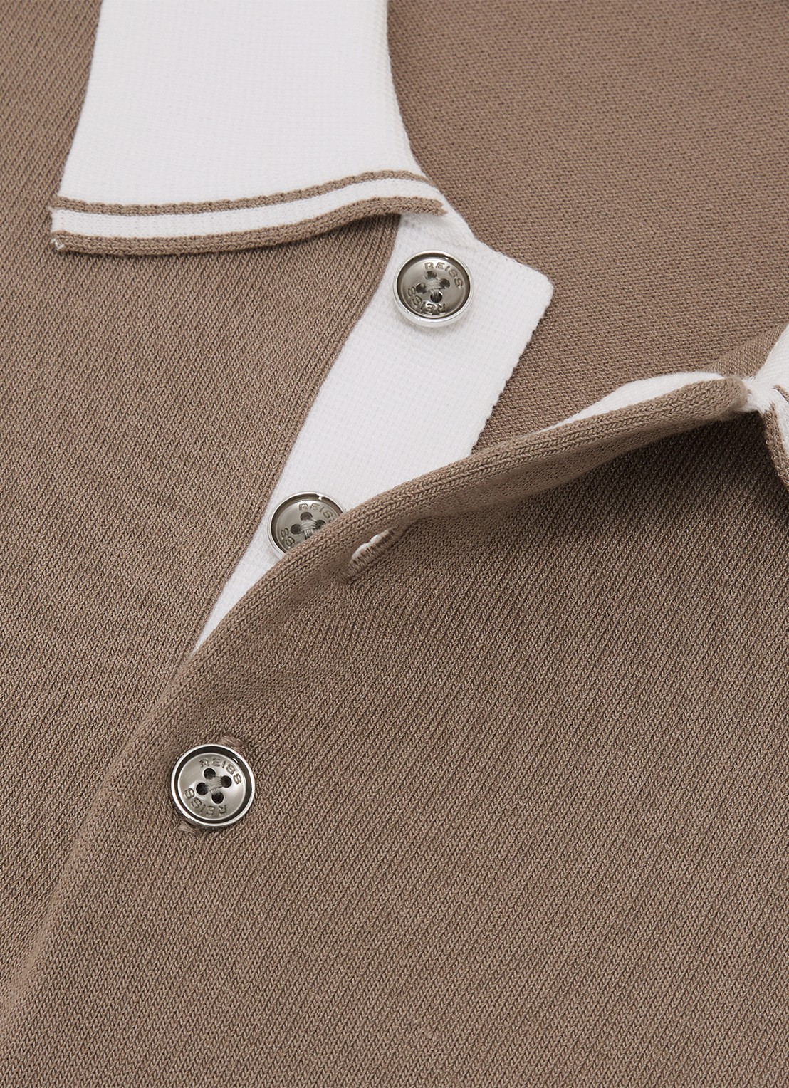 Reiss Claremont polo met structuur - detail 5 camel