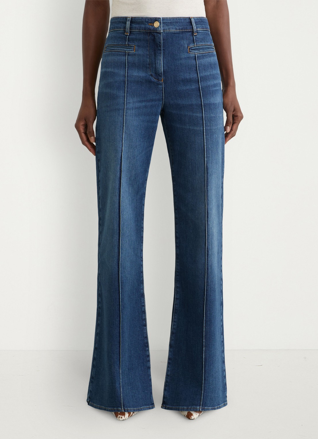 Reiss Claude high waist flared jeans met paspelzakken - detail 4 indigo