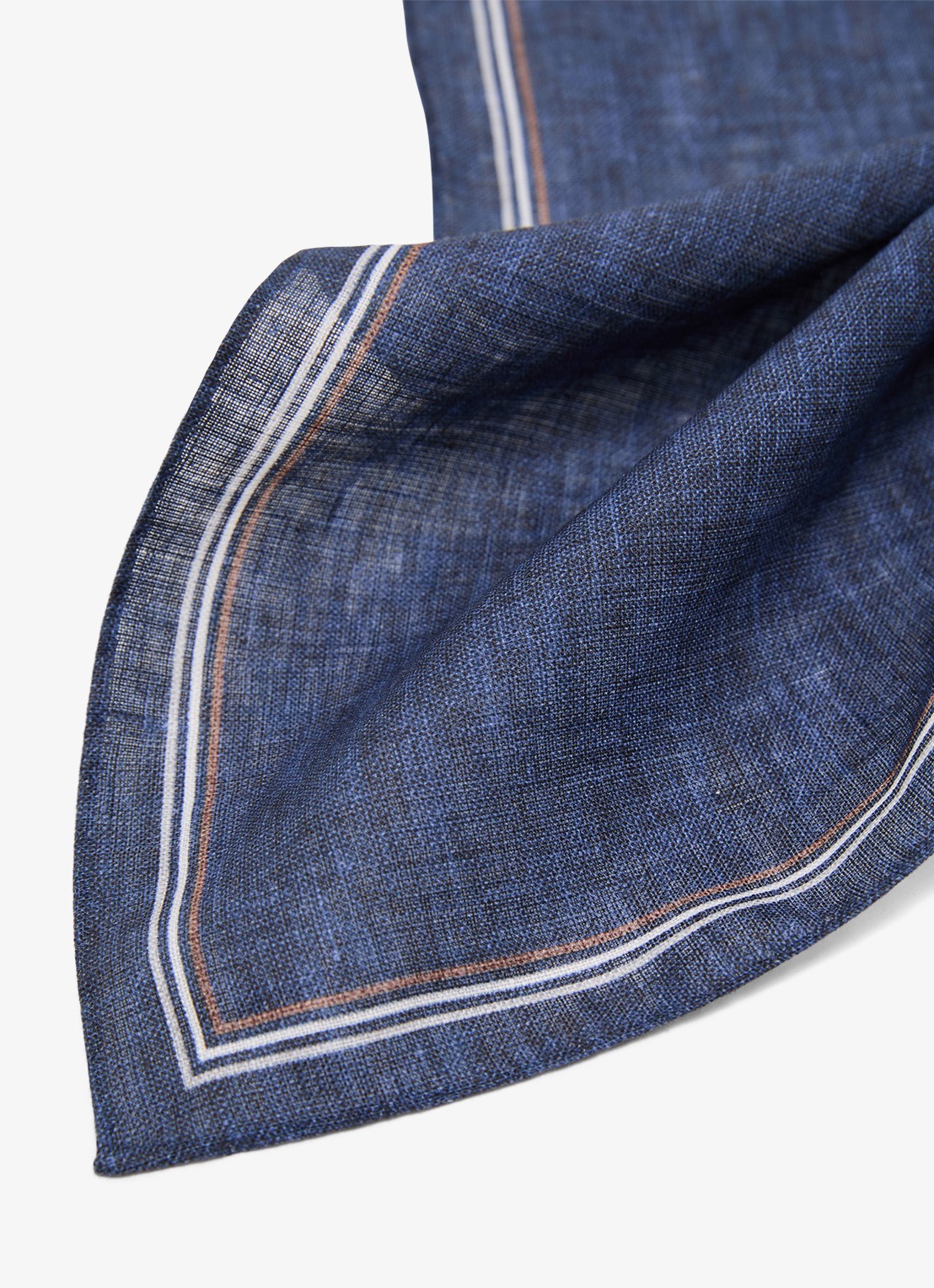 Reiss Claudio pochet van linnen - detail blauw