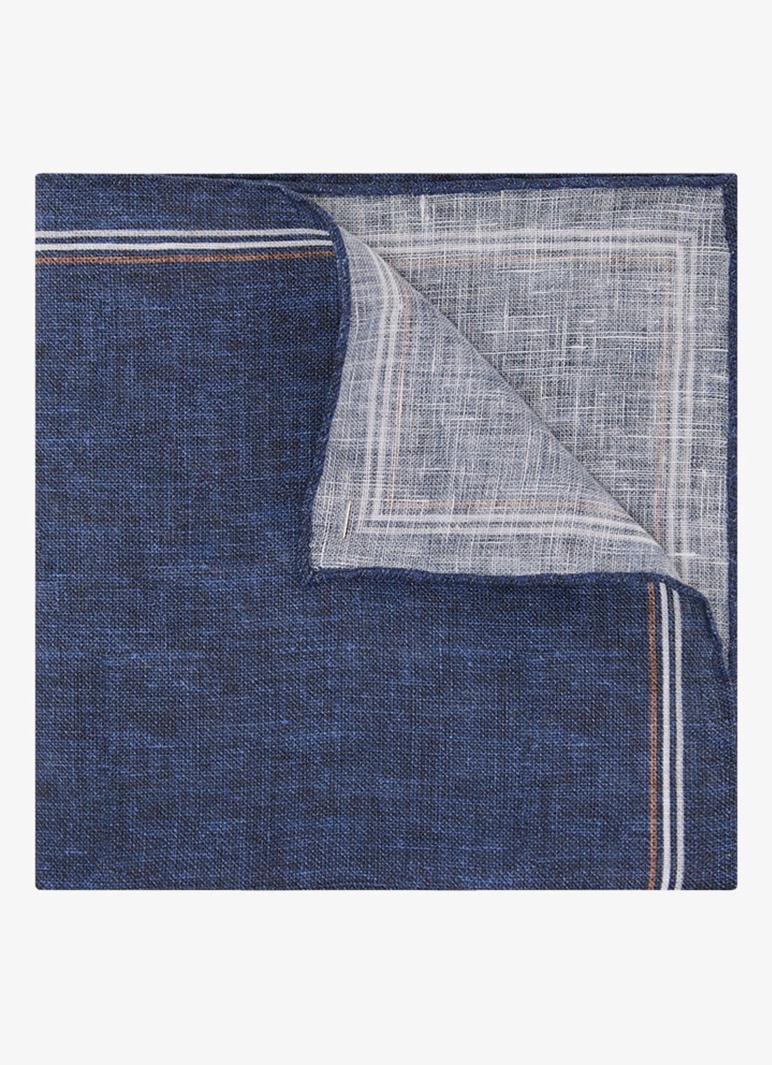Reiss Claudio pochet van linnen - voorkant 2 blauw
