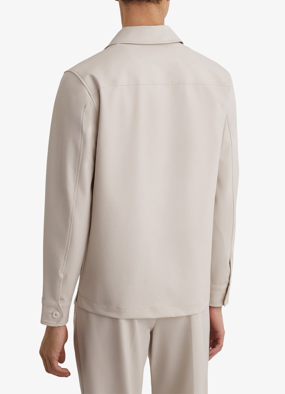 Reiss Cleric regular fit overhemd met borstzakken - achterkant 7 stone / beige