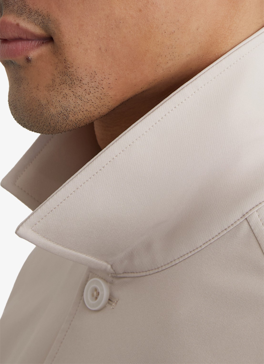 Reiss Cleric regular fit overhemd met borstzakken - detail 4 stone / beige