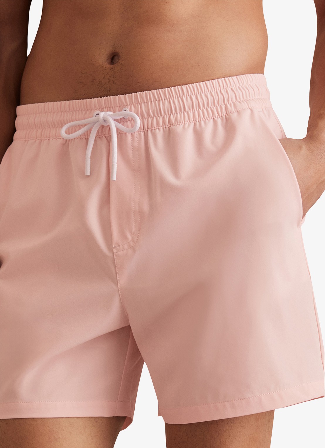 Reiss Cliff zwembroek met trekkoord - detail 4 lichtroze