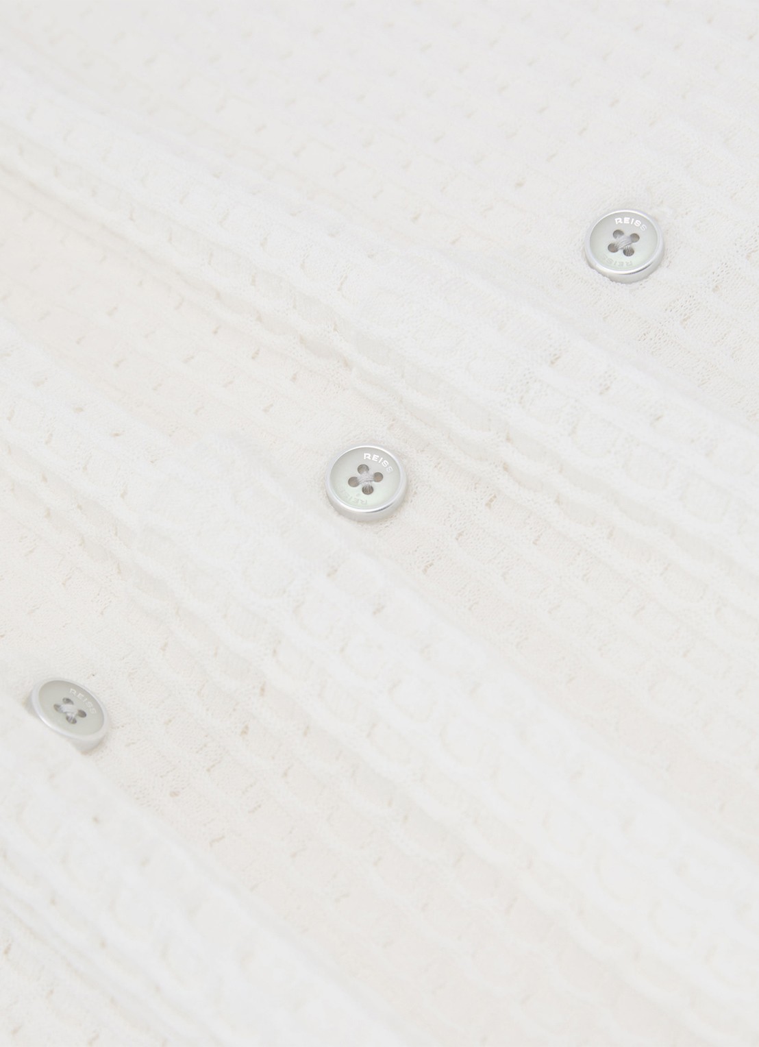 Reiss Clifton regular fit overhemd in linnenblend met structuur - detail 6 white / wit