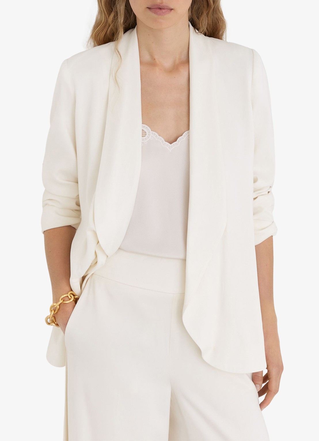 Reiss Clover blazer met gestrikt detail - detail 5 wit