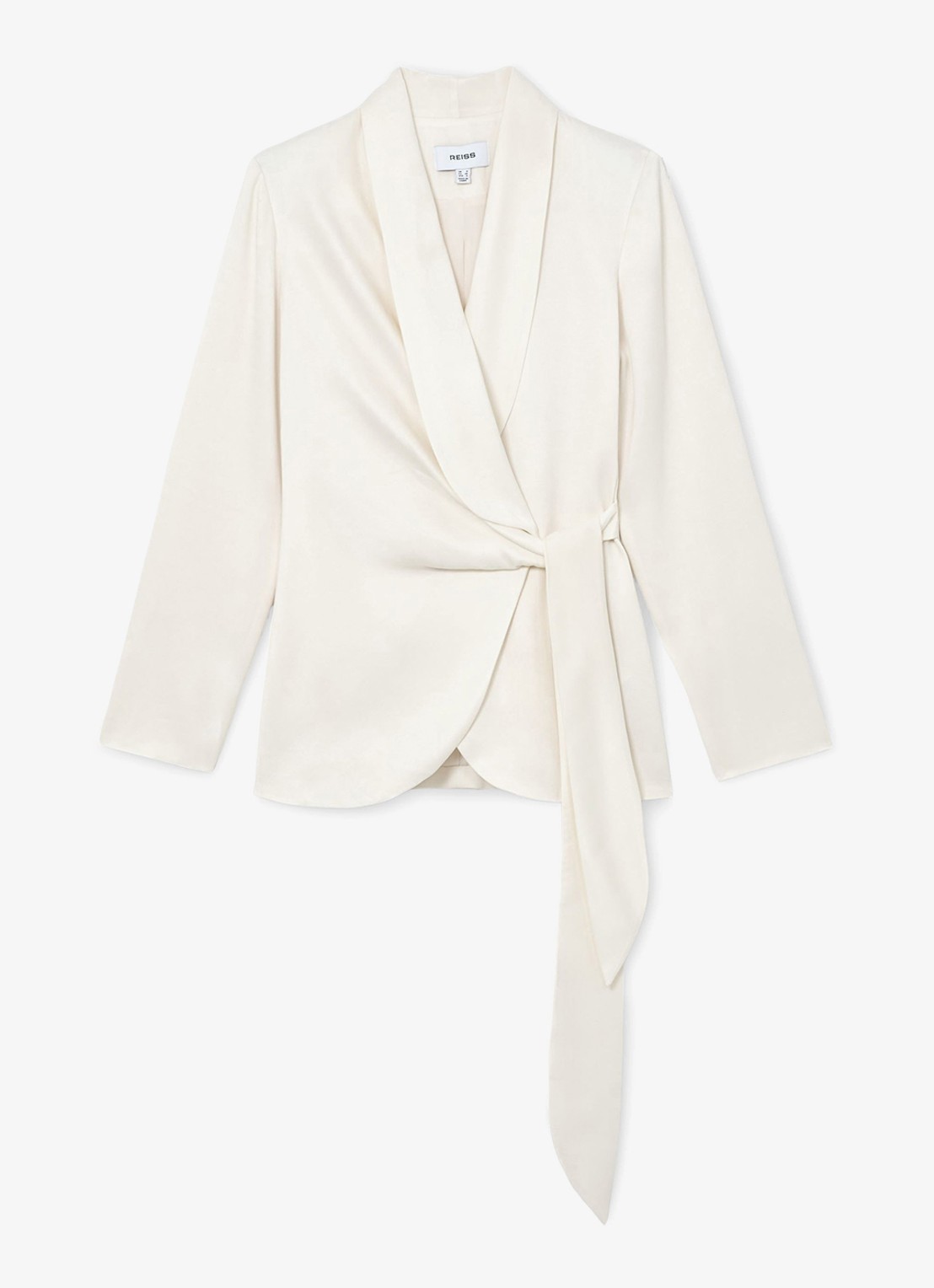Reiss Clover blazer met gestrikt detail - voorkant 2 wit