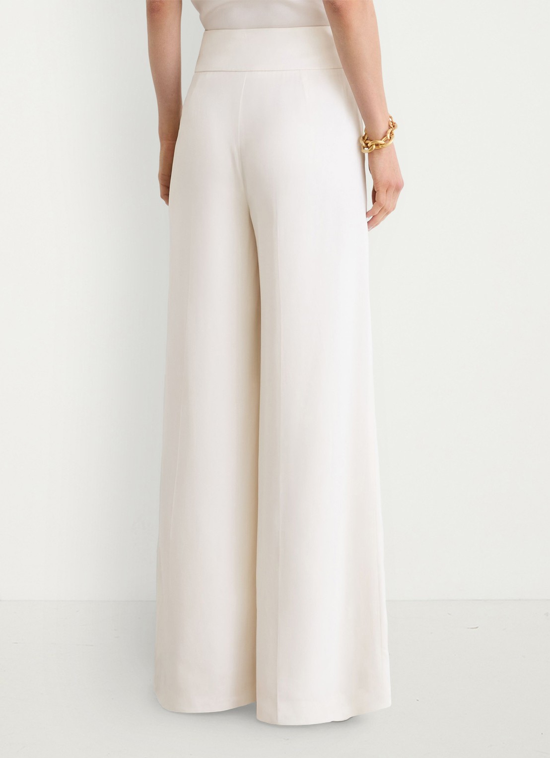 Reiss Clover high waist wide fit pantalon met steekzakken - achterkant 3 wit