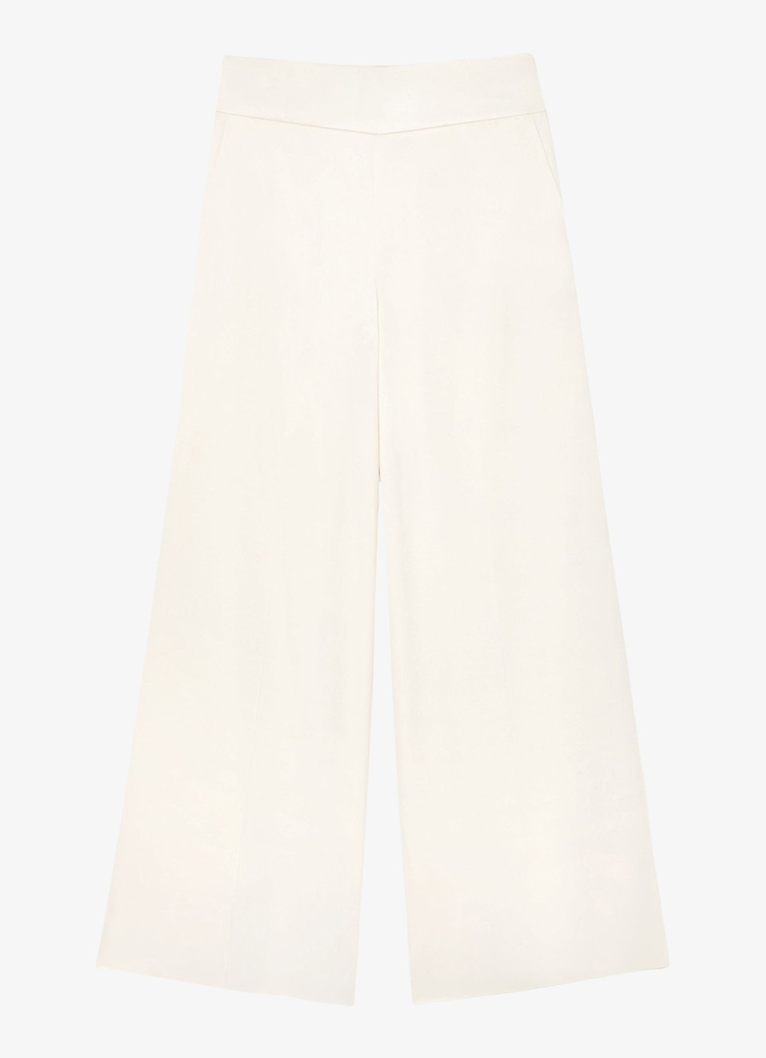 Reiss Clover high waist wide fit pantalon met steekzakken - voorkant wit