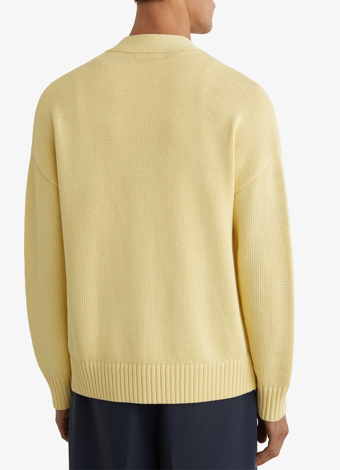Reiss Coates grofgebreid vest met borduring - achterkant 7 geel