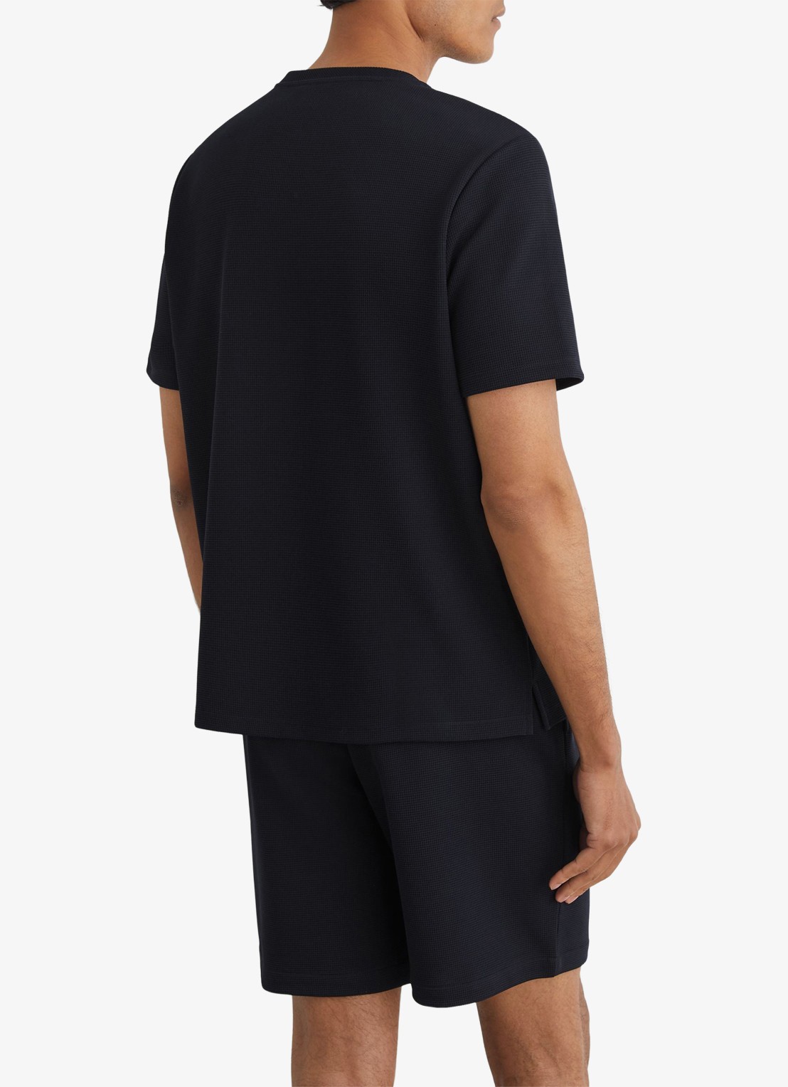 Reiss Cole T-shirt met structuur - achterkant 7 navy / blauw