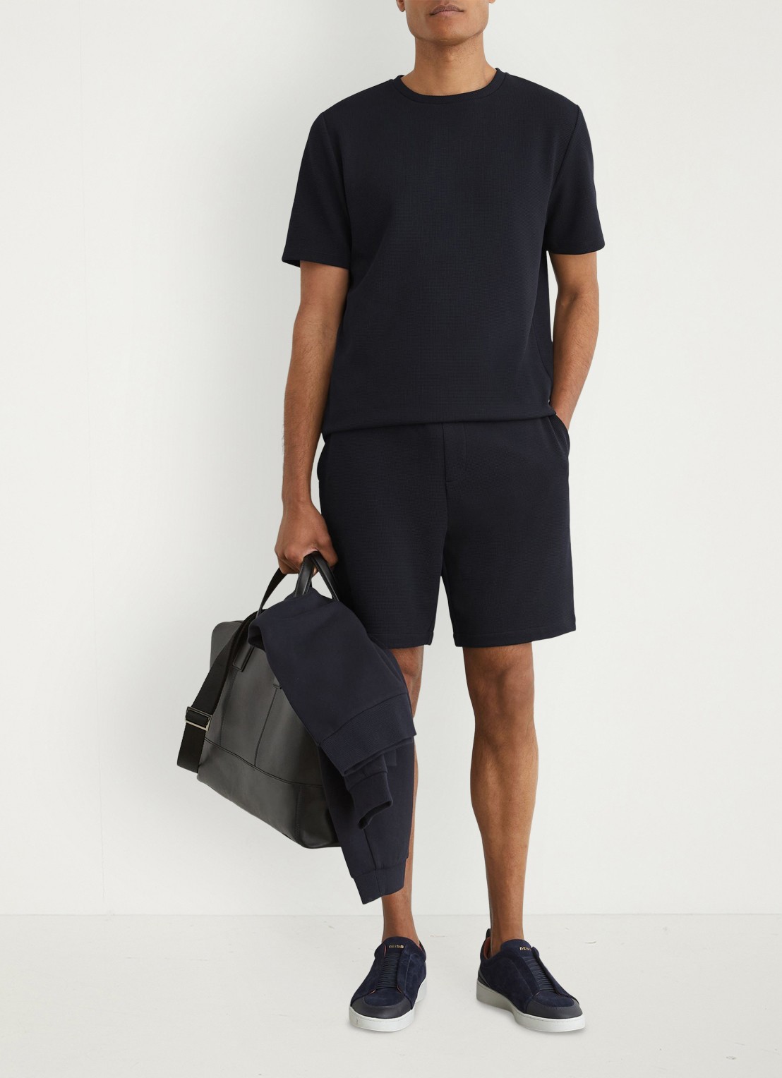 Reiss Cole T-shirt met structuur - detail 3 navy / blauw