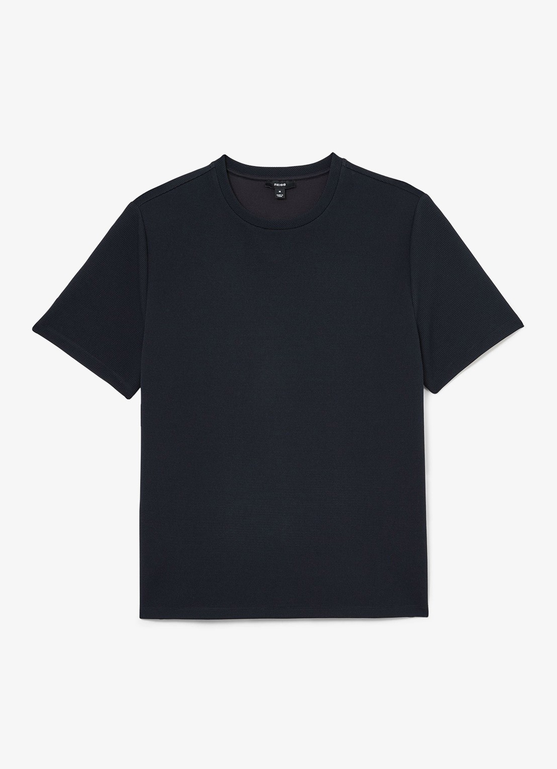Reiss Cole T-shirt met structuur - voorkant 5 navy / blauw