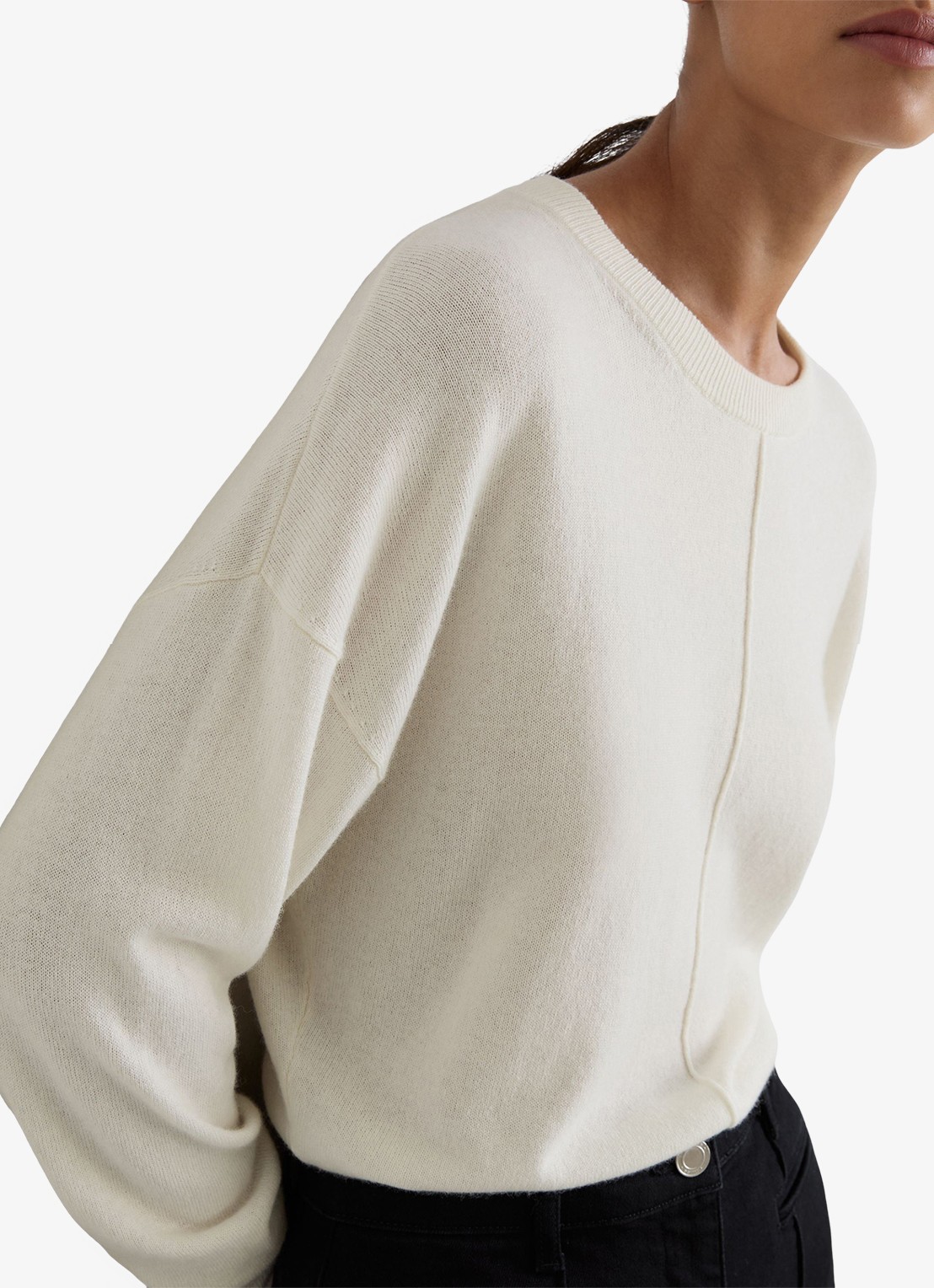 Reiss Colette fijngebreide trui in kasjmierblend - detail 5 gebroken wit