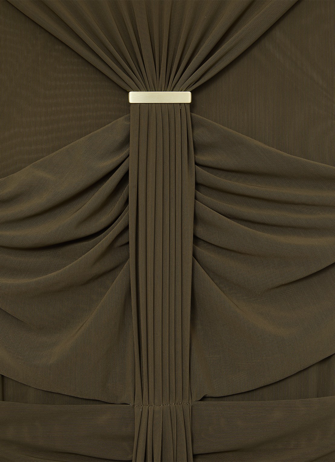 Reiss Colette maxi jurk met ruches - detail 4 khaki