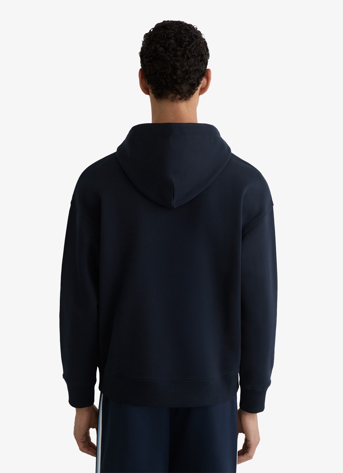 Reiss Conlin hoodie met borduring - achterkant 4 donkerblauw