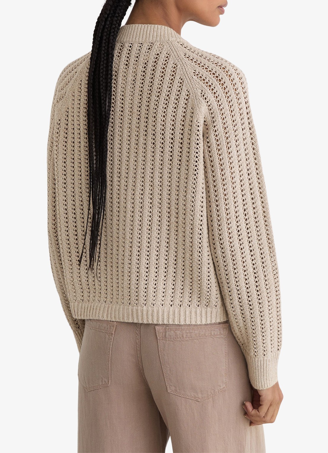Reiss Constance opengebreid vest in linnenblend - achterkant 7 neutral / beige