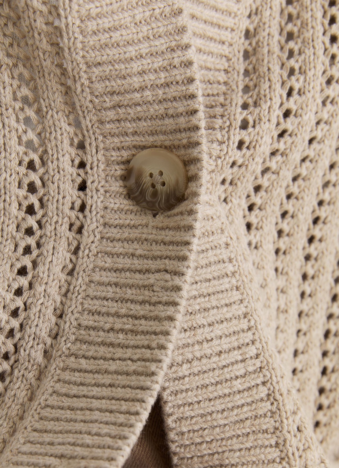 Reiss Constance opengebreid vest in linnenblend - detail 6 neutral / beige