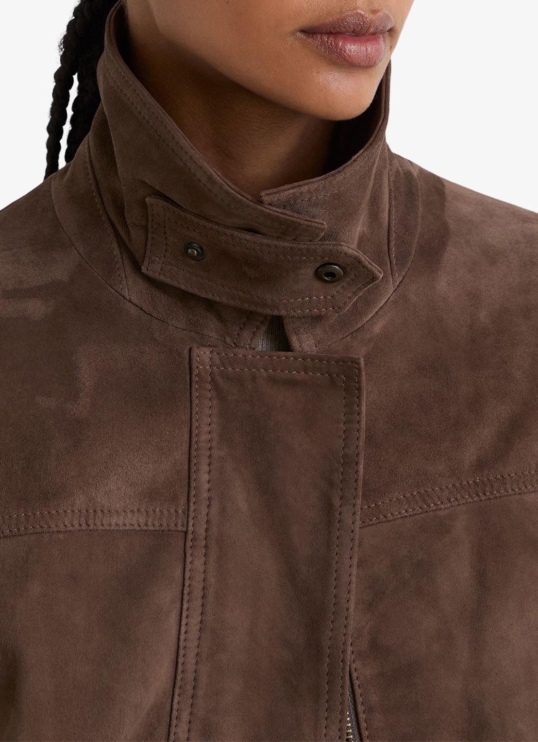 Reiss Cooper jack van geitensuède  - detail 5 bruin