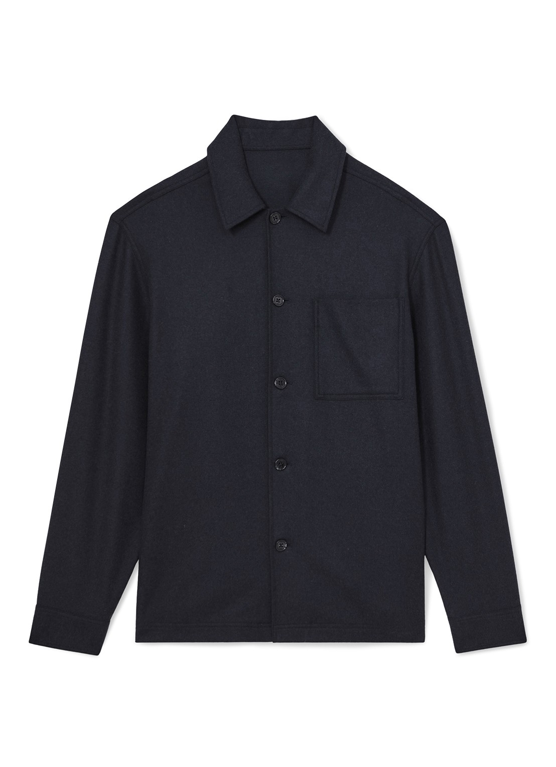 Reiss Cooper overshirt  met borstzak - voorkant donkerblauw
