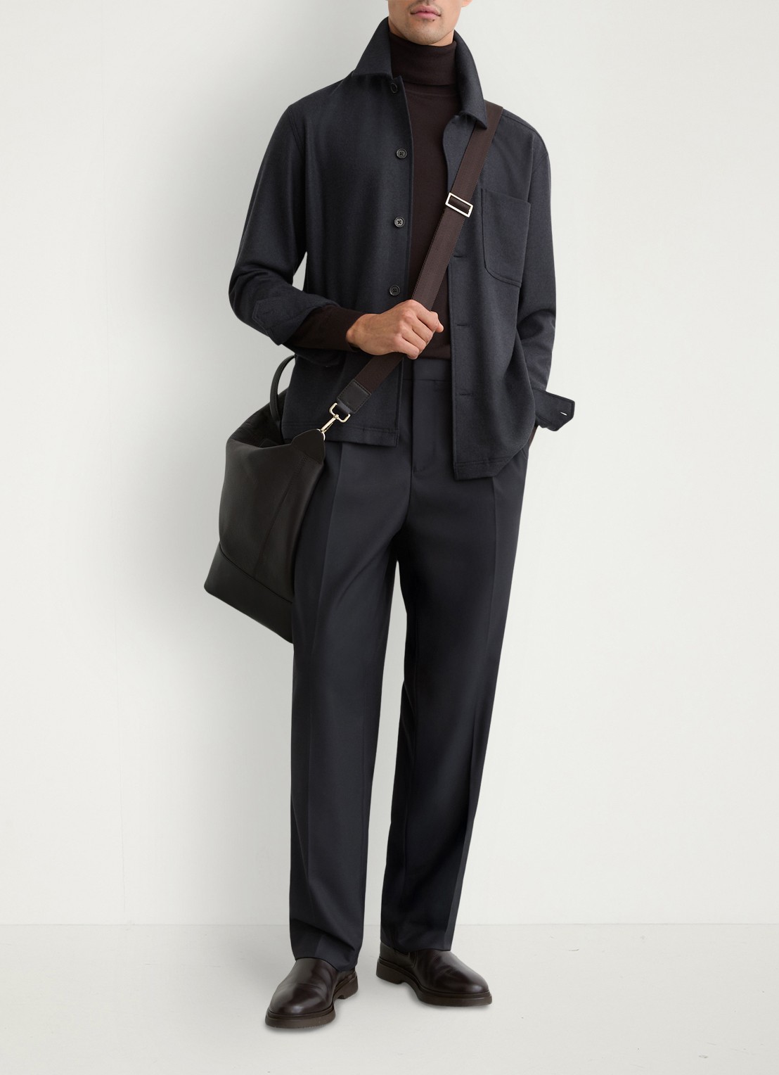 Reiss Cooper overshirt  met borstzak - voorkant 2 donkerblauw