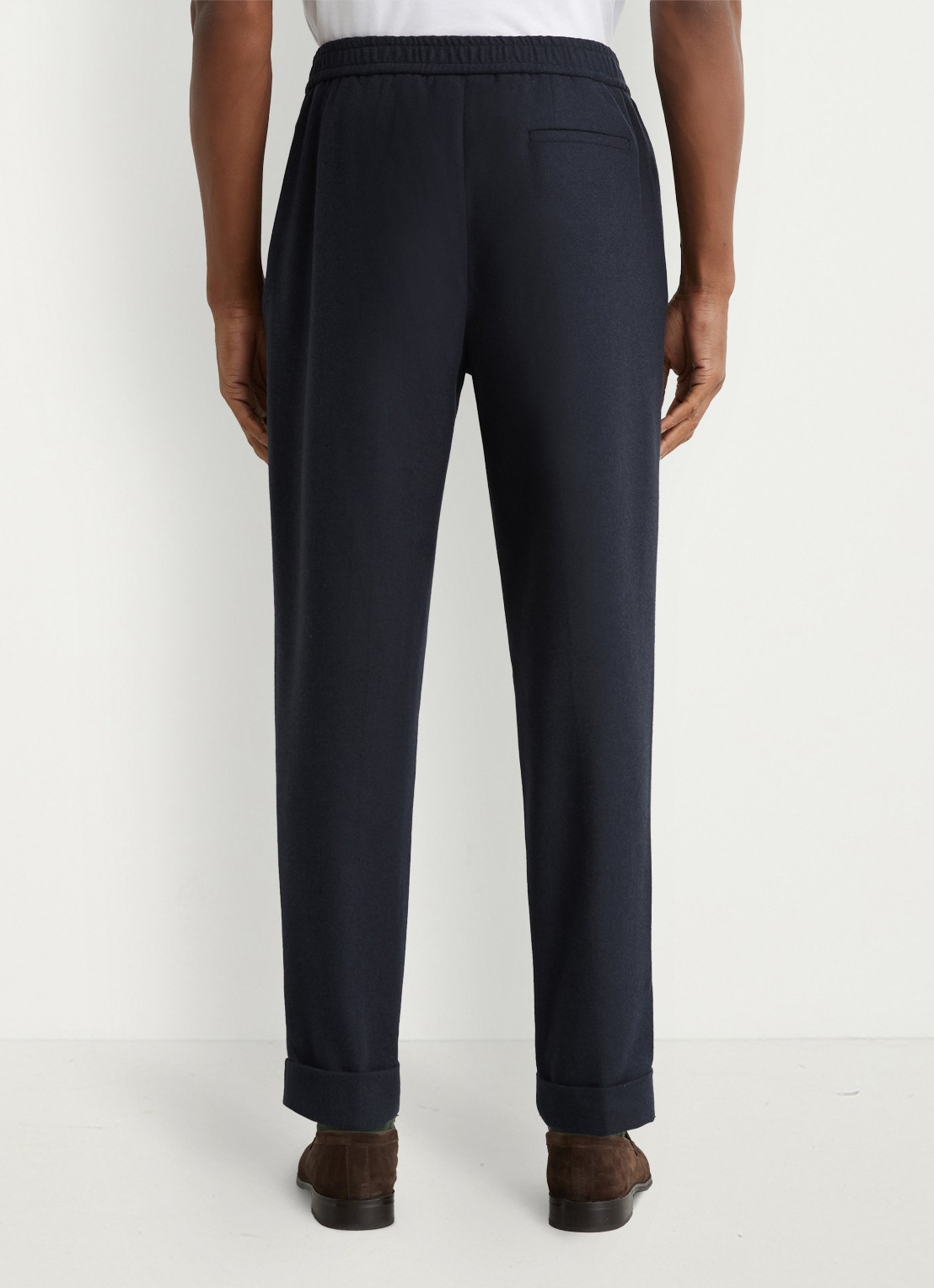Reiss Cooper pantalon in wolblend met paspelzakken  - achterkant 4 donkerblauw