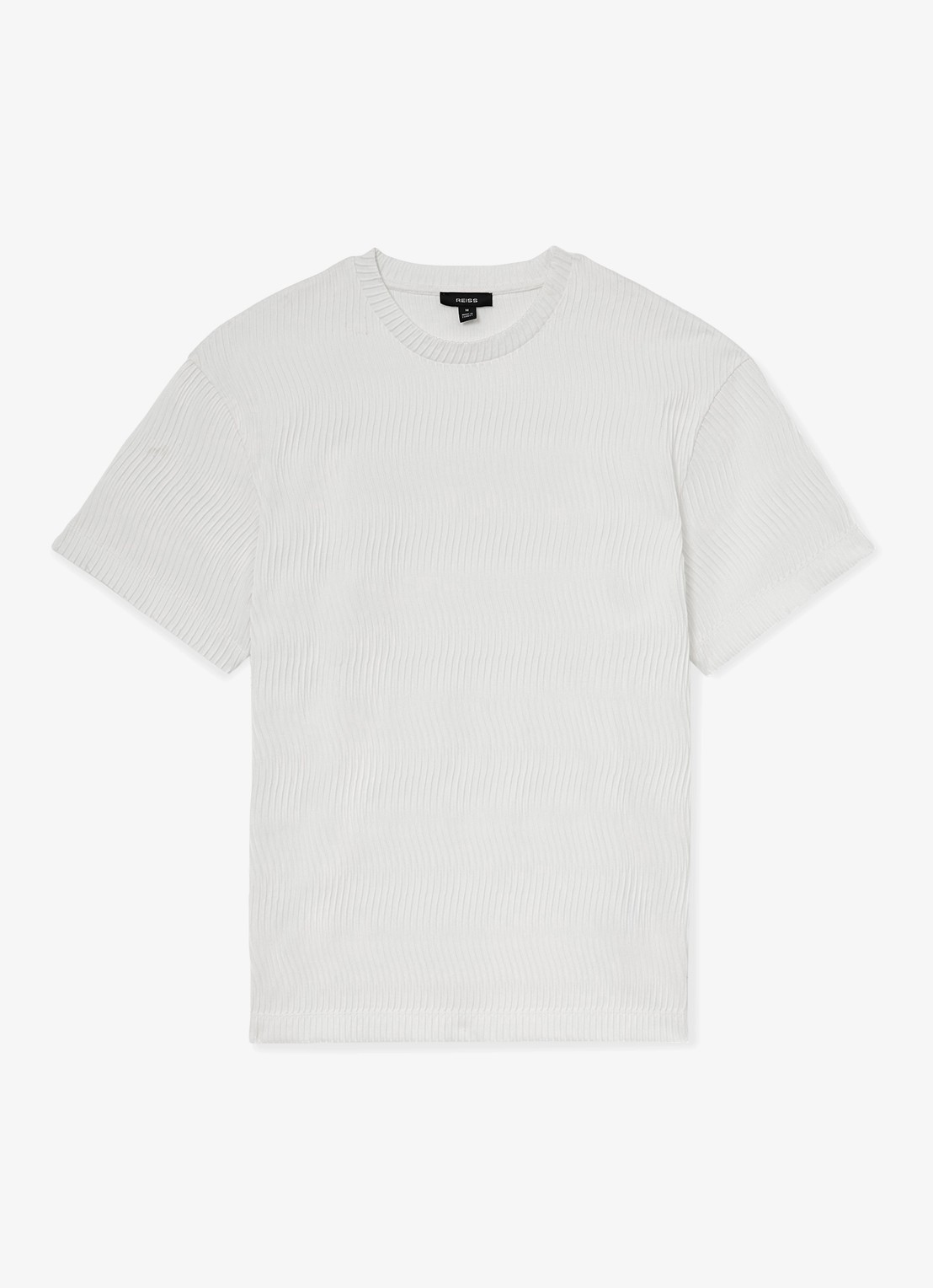Reiss Cox T-shirt met structuur - voorkant 2 white / wit