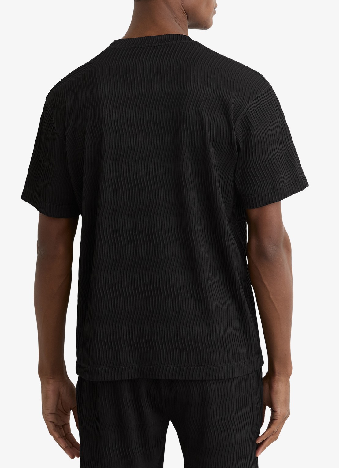 Reiss Cox T-shirt met structuur - achterkant black / zwart