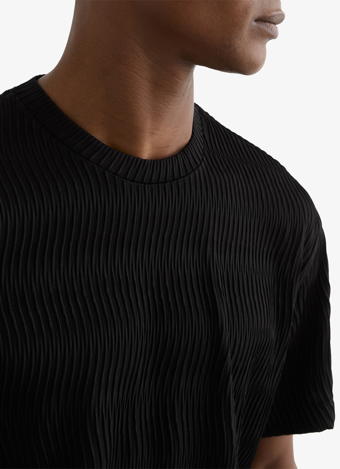 Reiss Cox T-shirt met structuur - detail 5 black / zwart