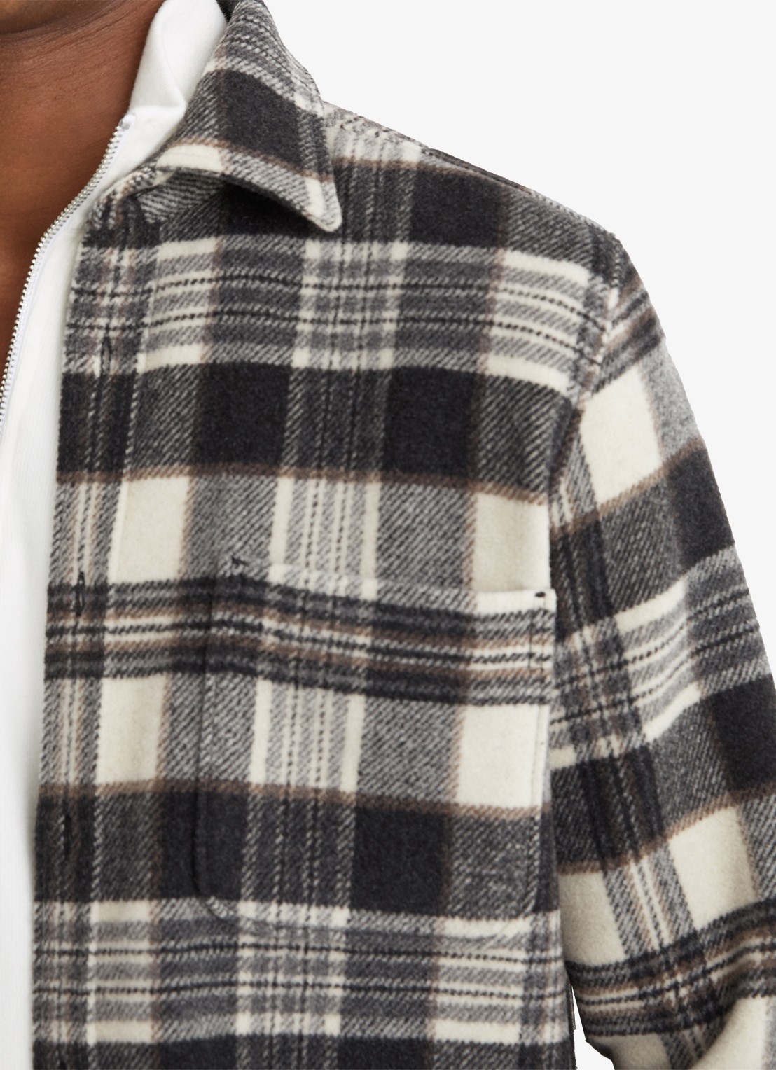 Reiss Crosby overshirt in wolblend - detail 6 grijs