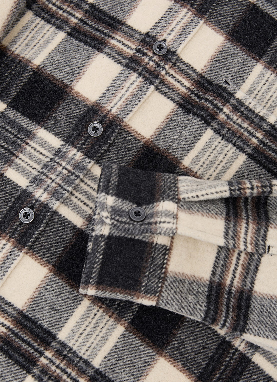 Reiss Crosby overshirt in wolblend - detail 7 grijs