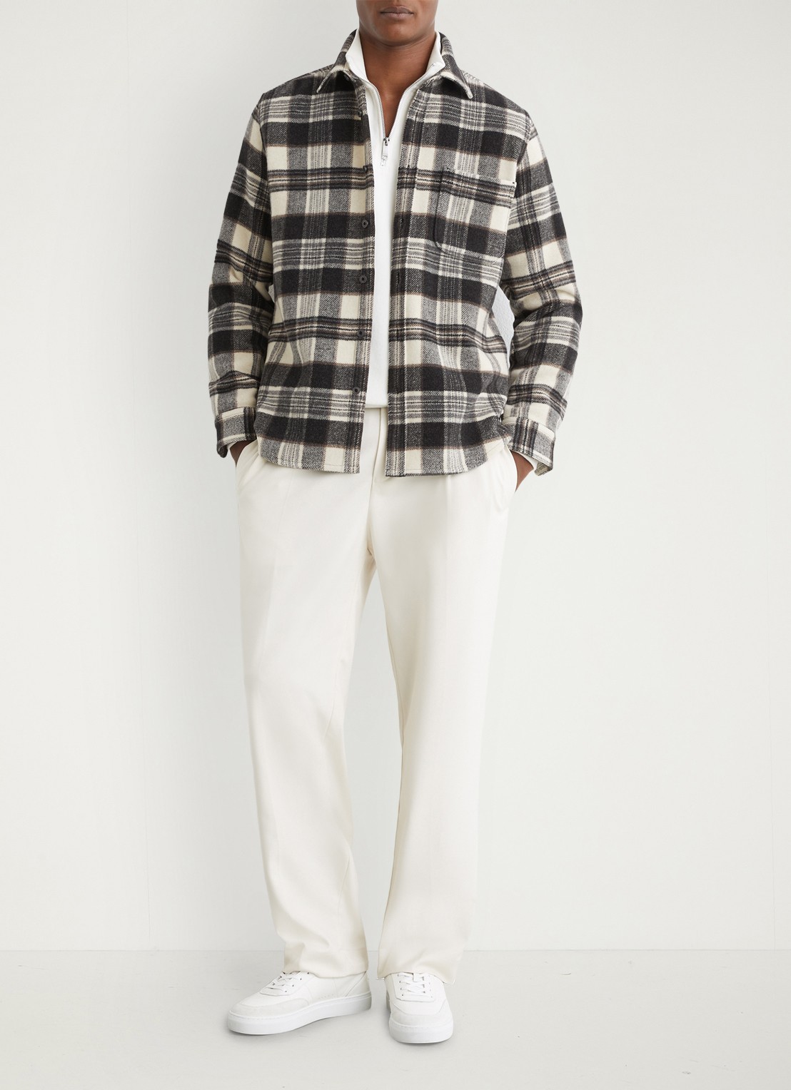 Reiss Crosby overshirt in wolblend - voorkant 3 grijs
