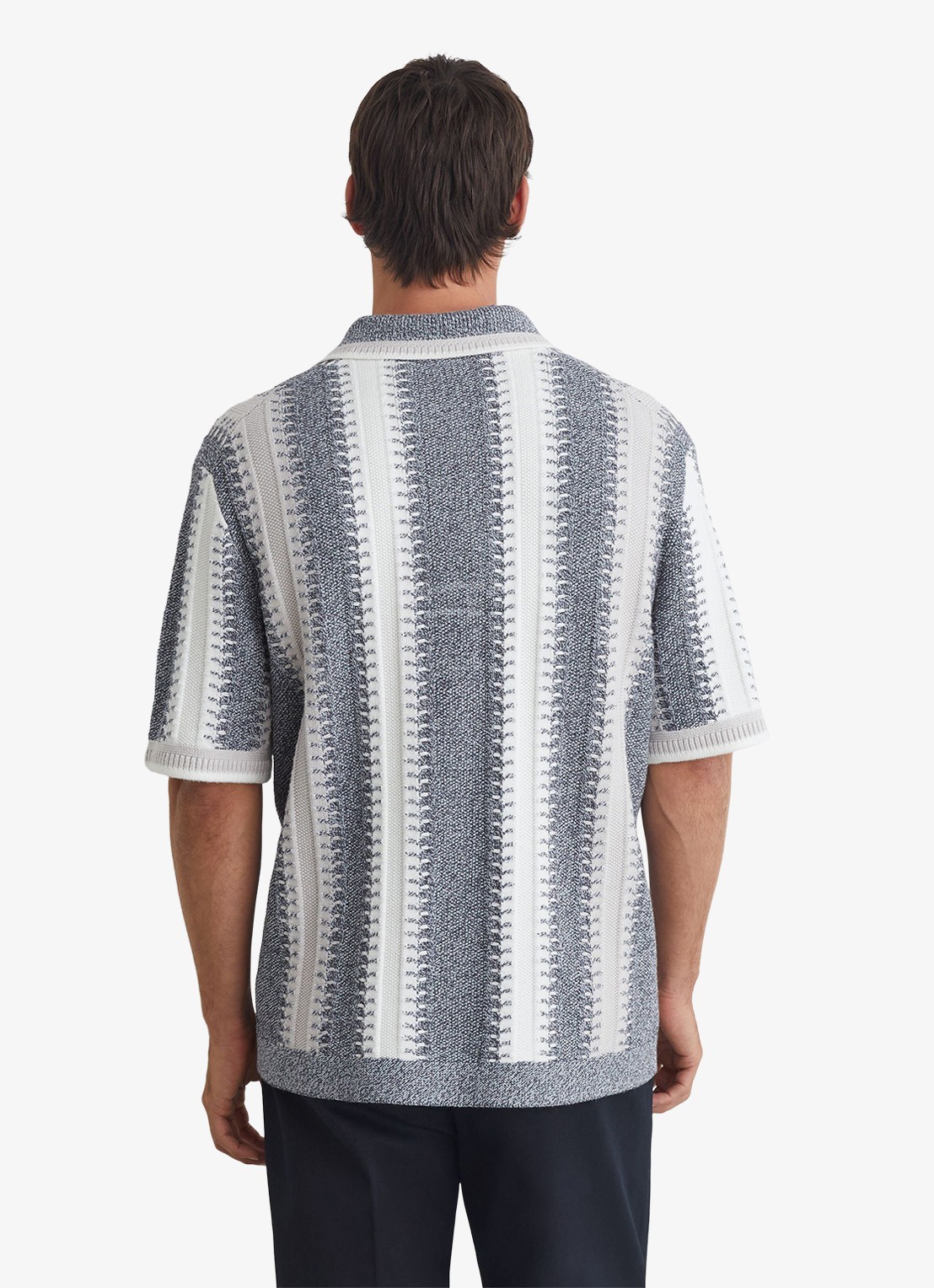 Reiss Dale regular fit overhemd met streepprint - achterkant 5 lichtblauw
