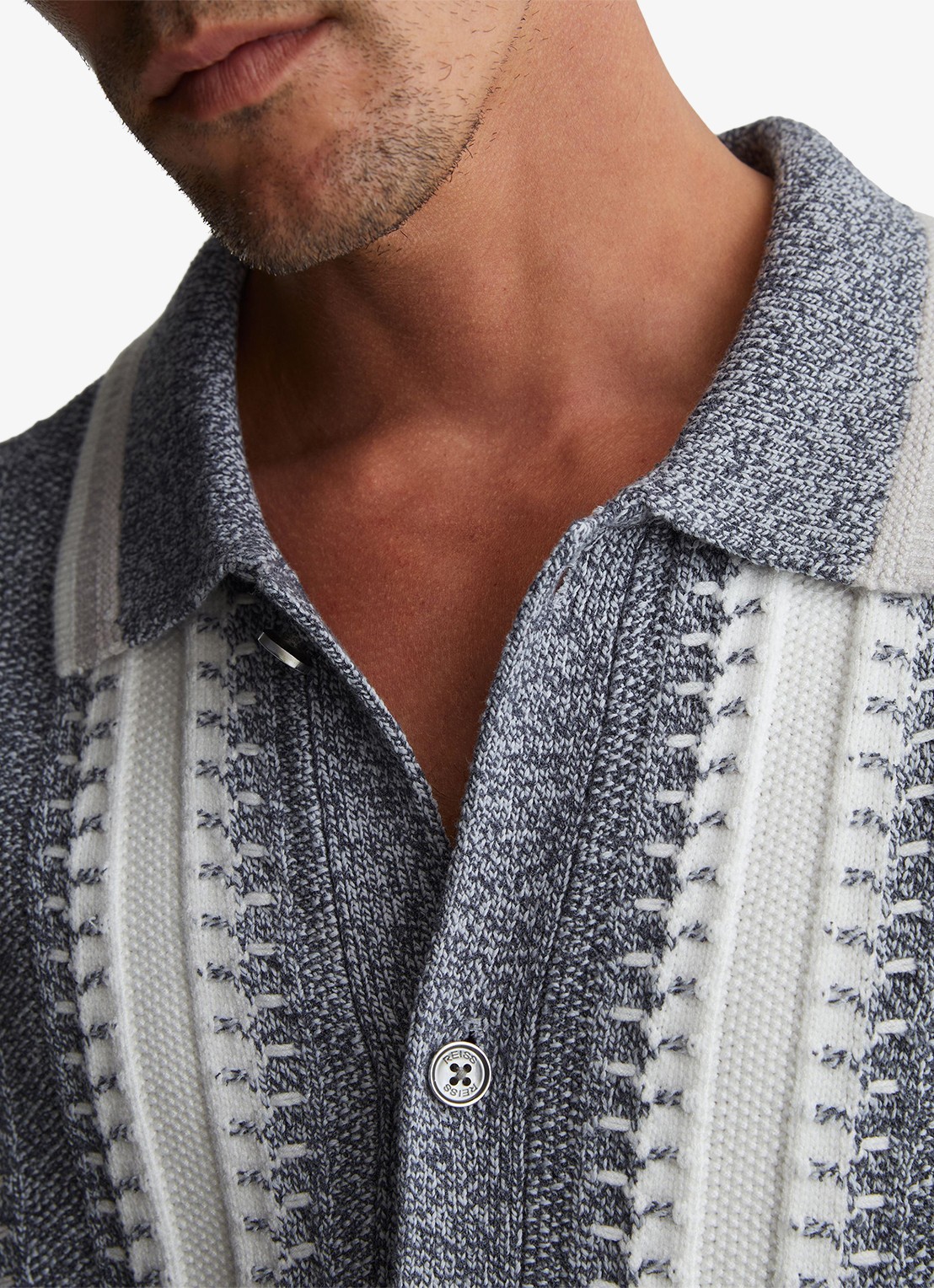 Reiss Dale regular fit overhemd met streepprint - detail 3 lichtblauw
