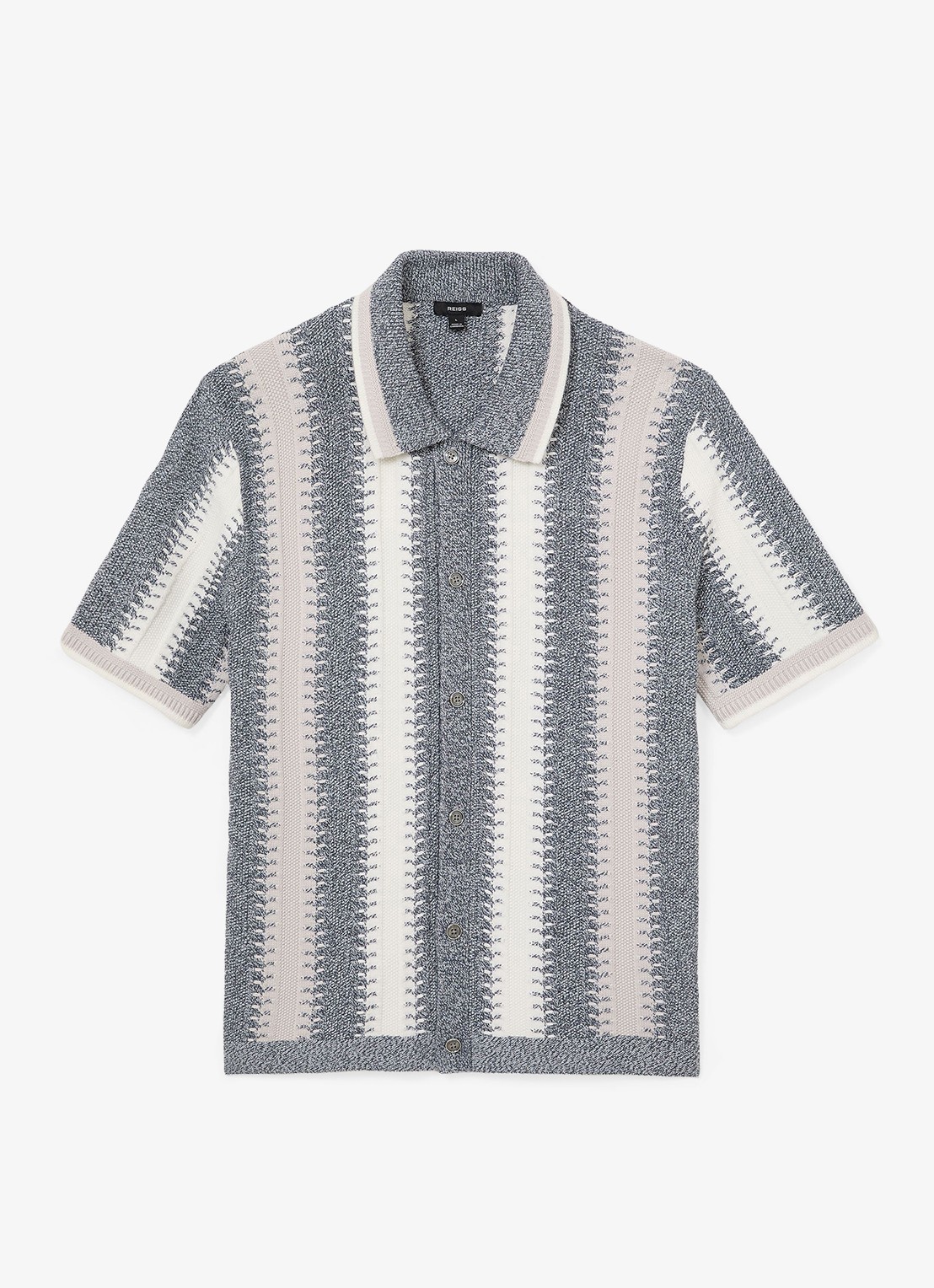 Reiss Dale regular fit overhemd met streepprint - voorkant 6 lichtblauw