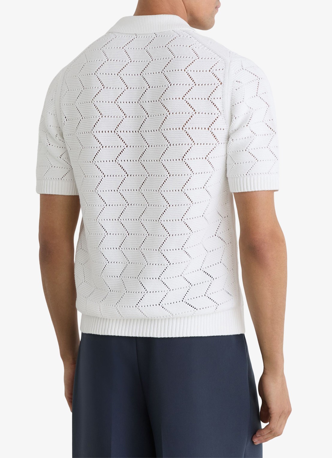 Reiss Dalkeith fijngebreide trui met polokraag - achterkant 3 white / wit