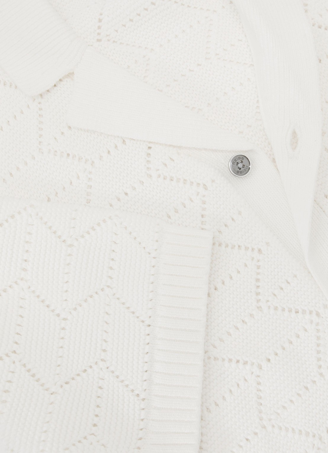 Reiss Dalkeith fijngebreide trui met polokraag - detail 6 white / wit