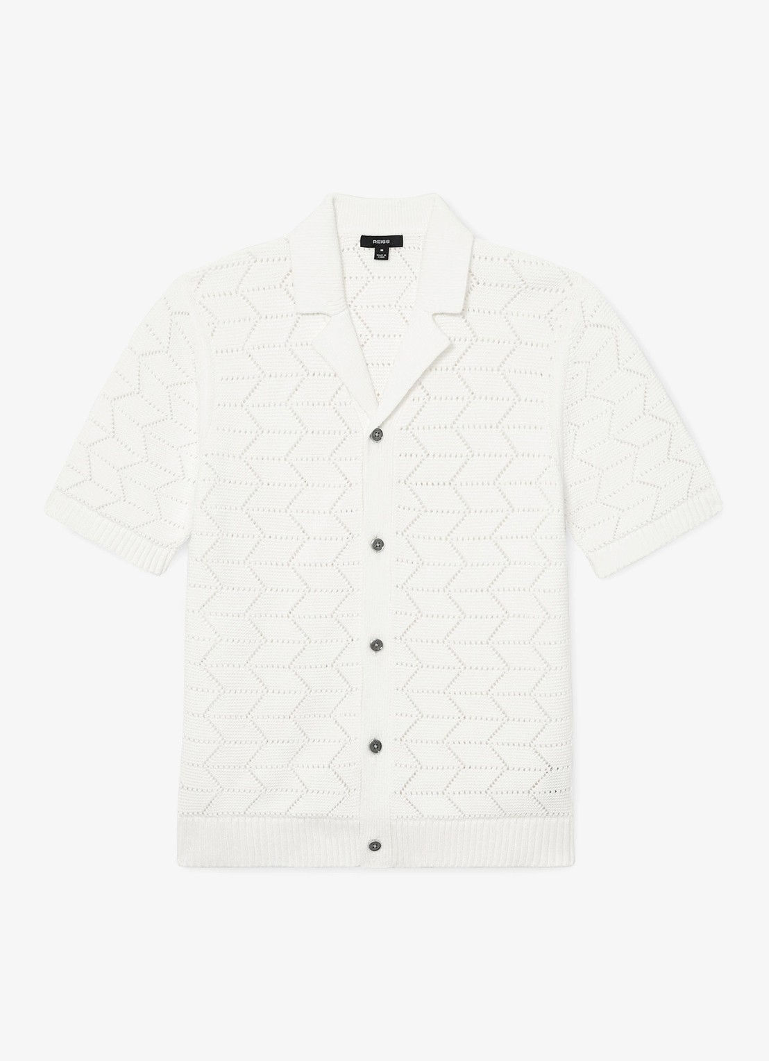 Reiss Dalkeith fijngebreide trui met polokraag - voorkant white / wit