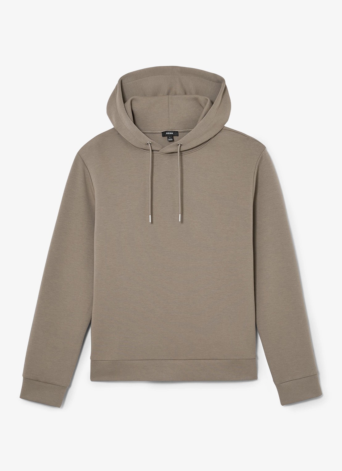 Reiss Dane hoodie met gemêleerd dessin - voorkant 4 donkerbeige
