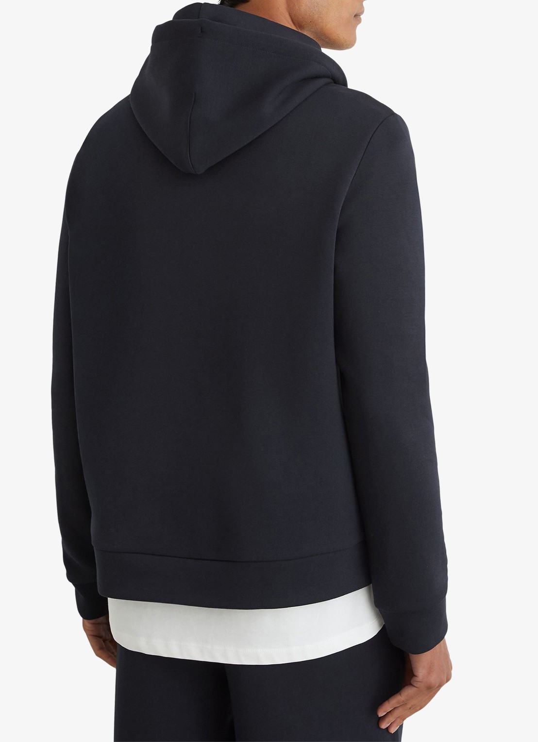 Reiss Dane hoodie met gemêleerd dessin - achterkant navy / blauw