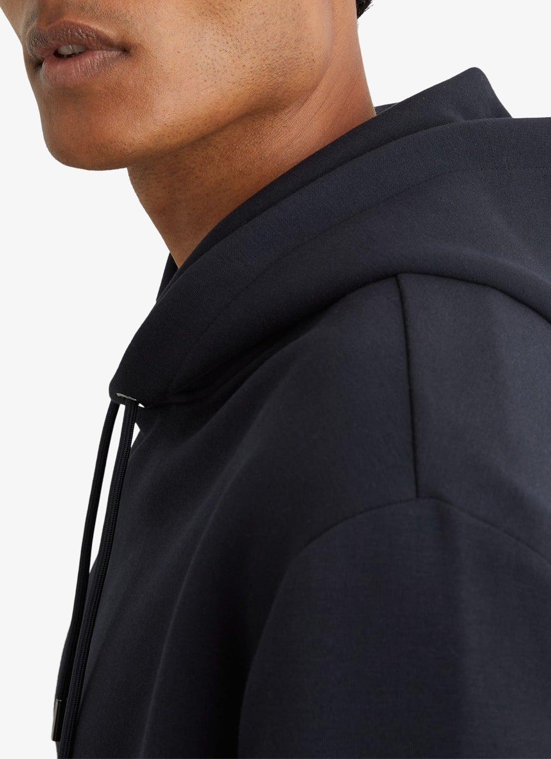 Reiss Dane hoodie met gemêleerd dessin - detail 3 navy / blauw