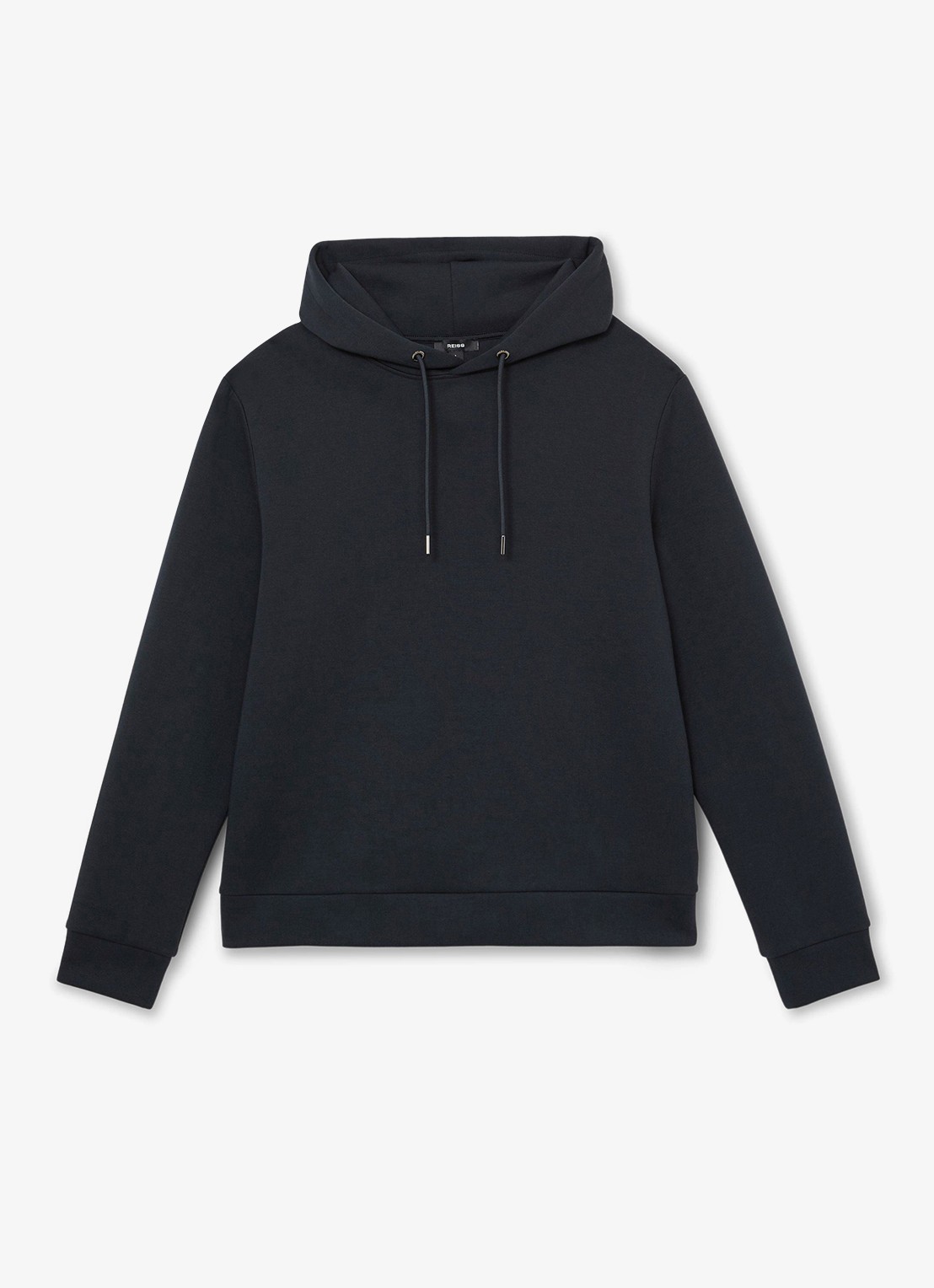 Reiss Dane hoodie met gemêleerd dessin - voorkant 5 navy / blauw