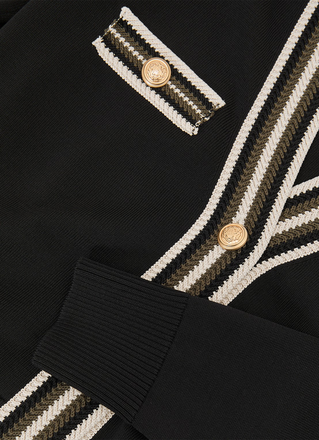 Reiss Danni fijngebreid vest met knoop detail - detail 4 zwart