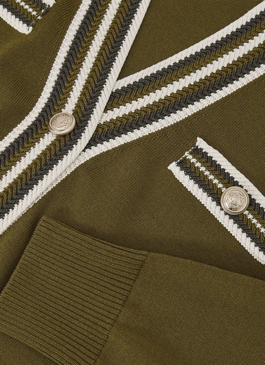 Reiss Danni fijngebreid vest met knoop detail - detail 6 bronsgroen