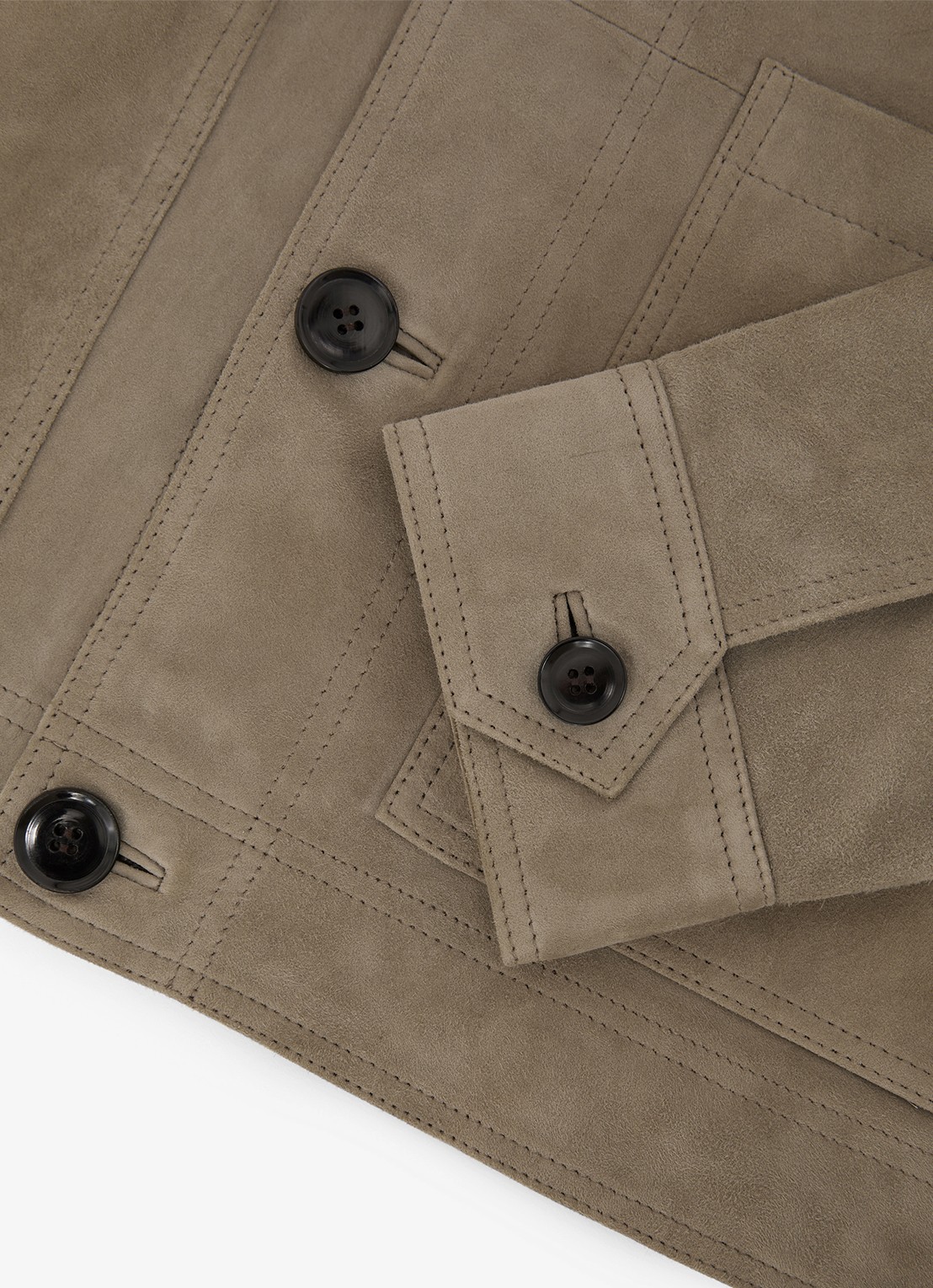 Reiss Danny jack van suède - detail 5 bronsgroen