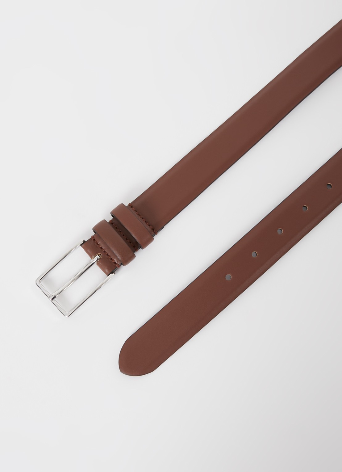 Reiss Dante riem van leer  - detail 2 hazelnootbruin