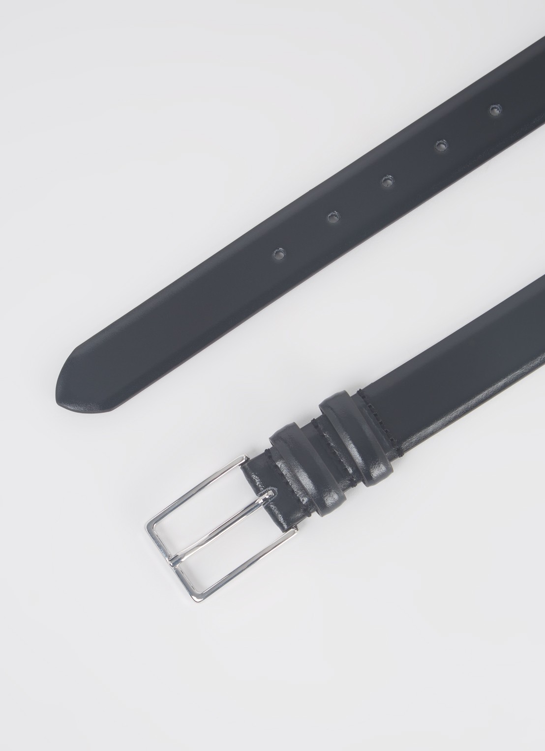 Reiss Dante riem van leer  - detail 2 zwart